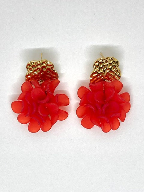 Boucles d’oreilles Fleur - Rouge Coquelicot