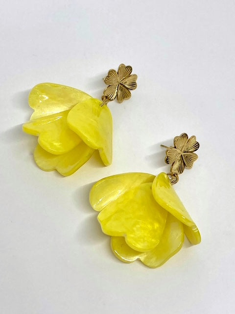 Boucles d’oreilles Ginkgo - Fleurs Jaunes