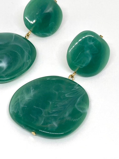 Boucles d’oreilles - Vert Marbré