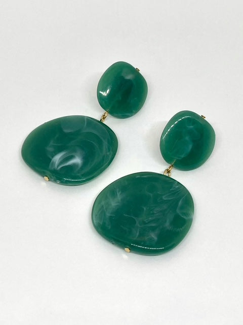 Boucles d’oreilles - Vert Marbré