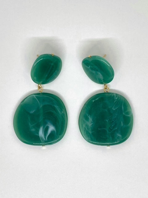 Boucles d’oreilles - Vert Marbré