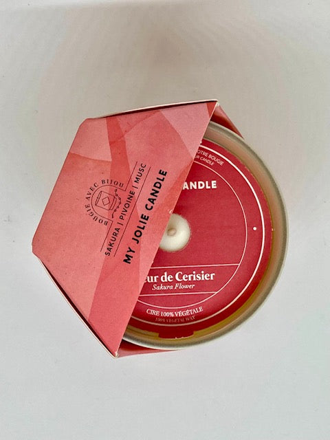 Bougie Fleur de cerisier avec bijoux