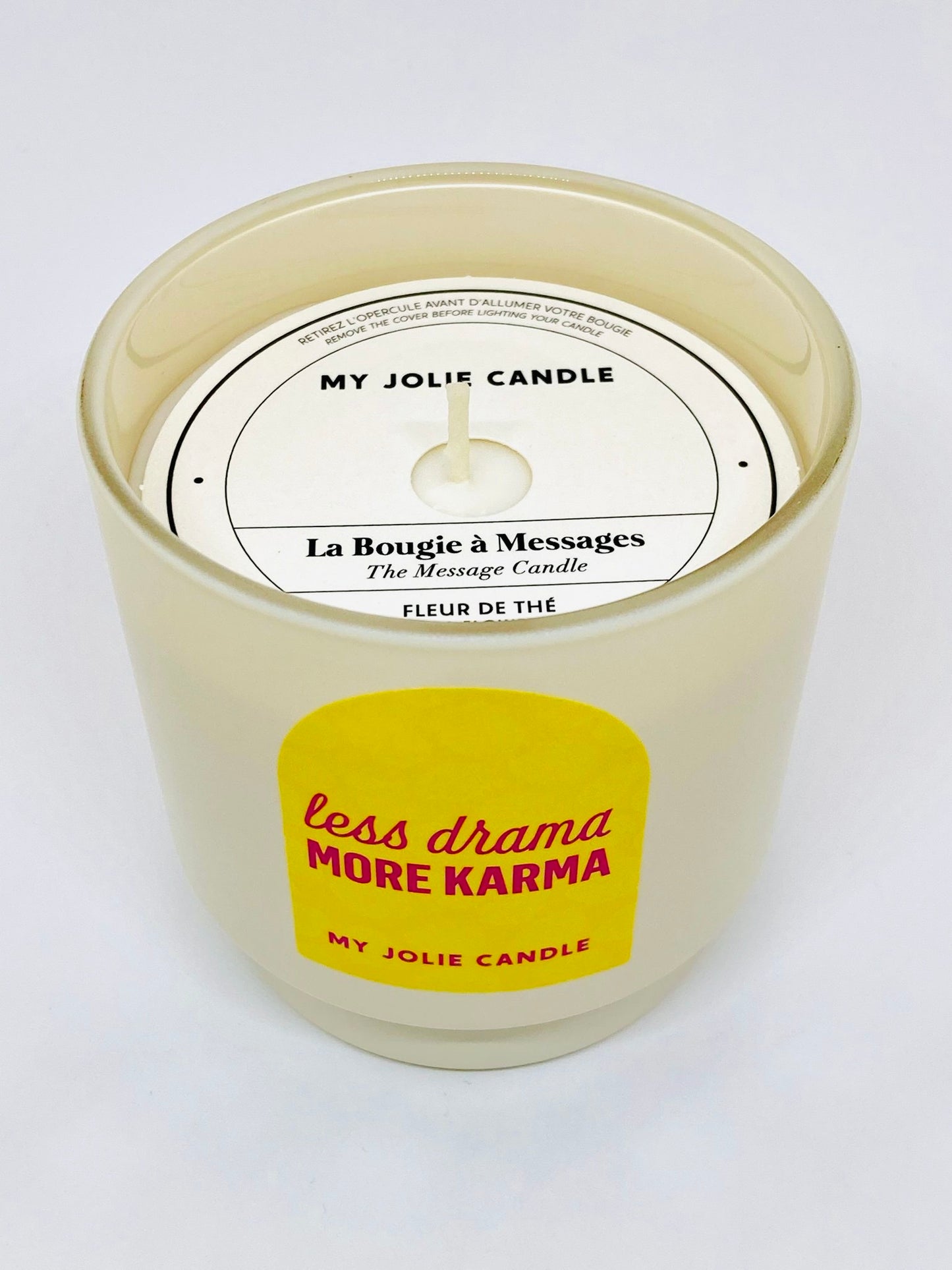 Bougie à message - Less Drama, more karma