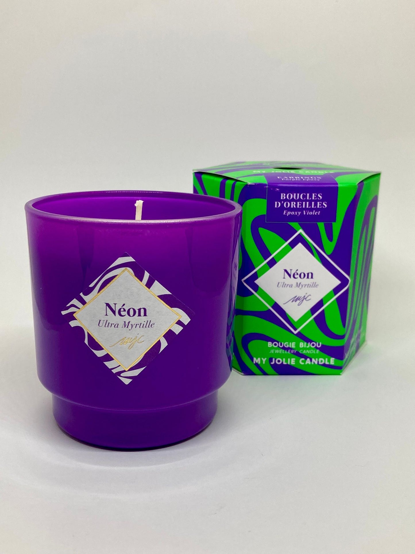 Bougie Ultra Myrtille - Créoles Violettes fluo
