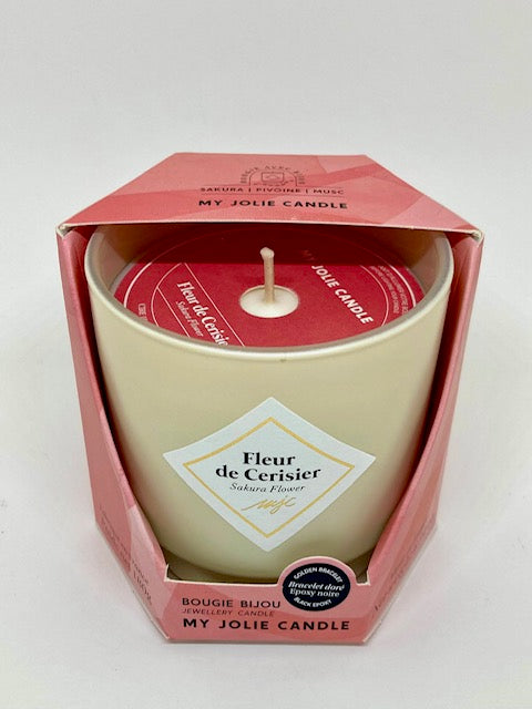 Bougie Fleur de cerisier avec bijoux