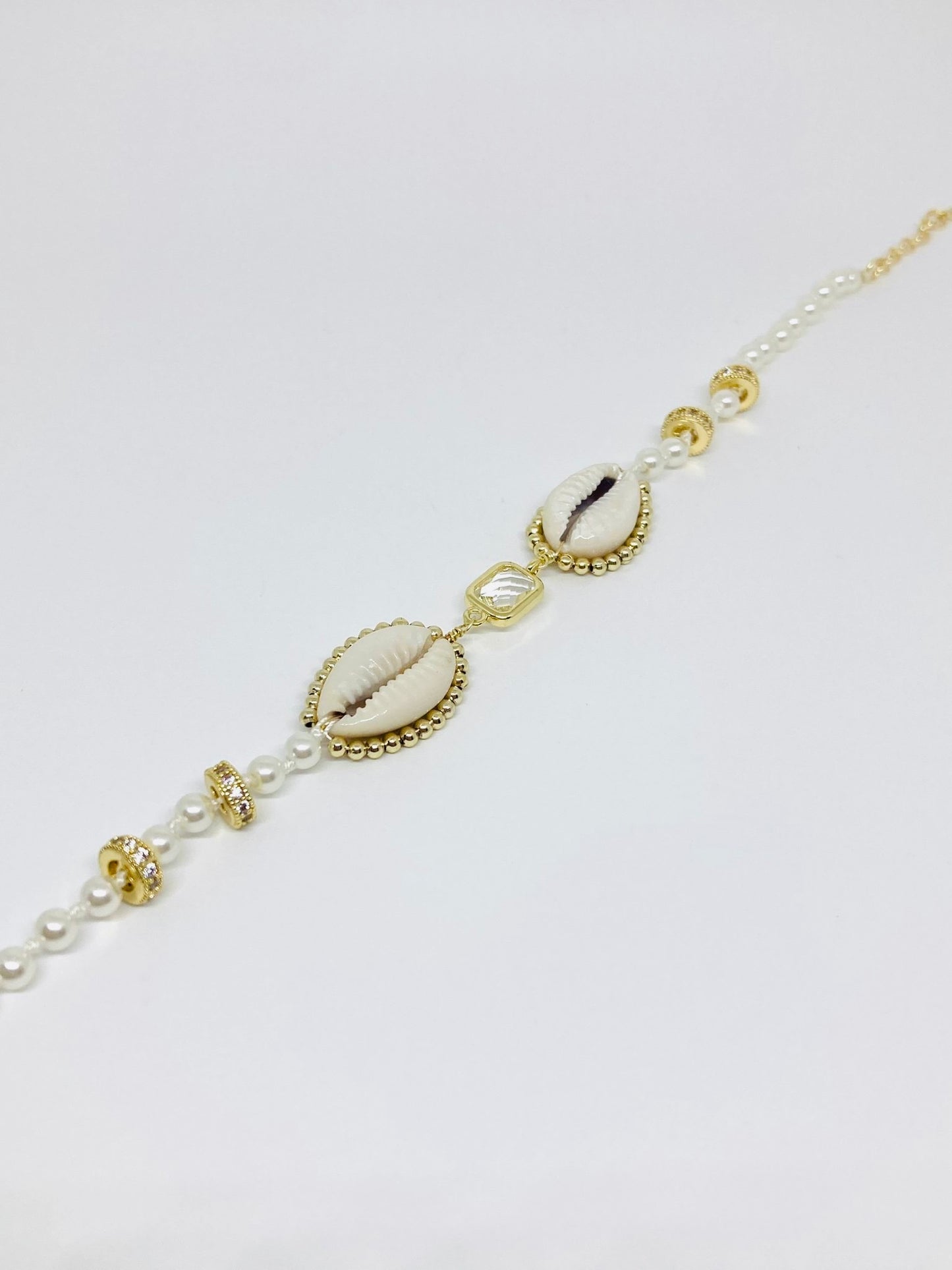 Bracelet de cheville coquillages & strass - Hipanema