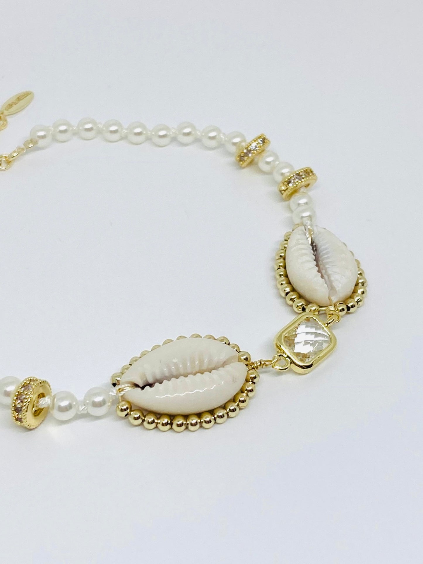 Bracelet de cheville coquillages & strass - Hipanema