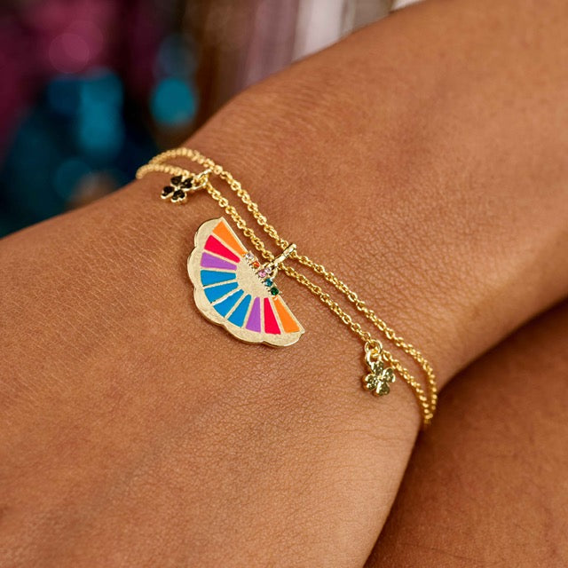 Barcelet multicolore doré à l’or fin - Hipanema