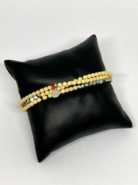 Bracelet/Collier Vanille & argent - Têtes Blondes