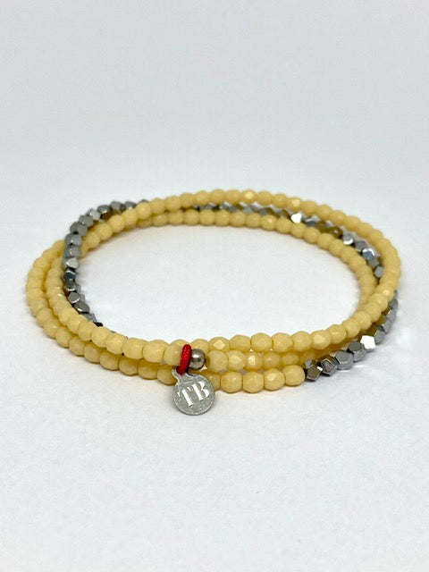 Bracelet/Collier Vanille & argent - Têtes Blondes