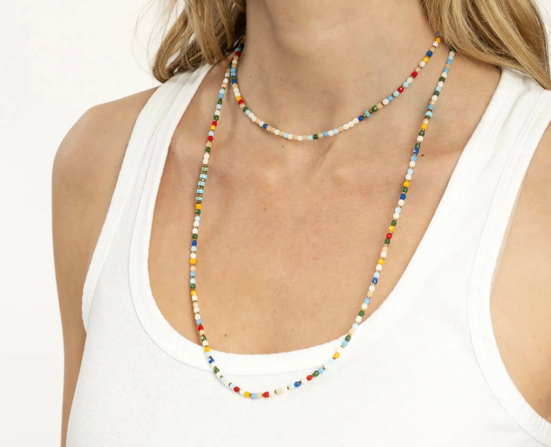 Bracelet / Collier Pampelone Bleu - Têtes Blondes