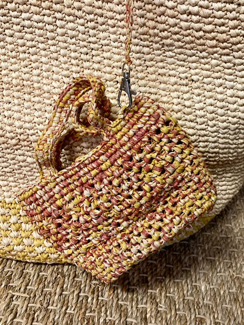 Cabas en raphia jaune & naturel Madagascar - Limaïa