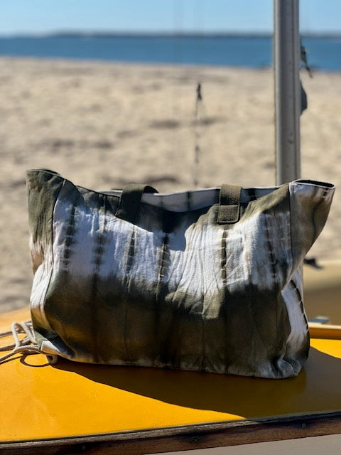 Cabas tie & dye kaki - Palme