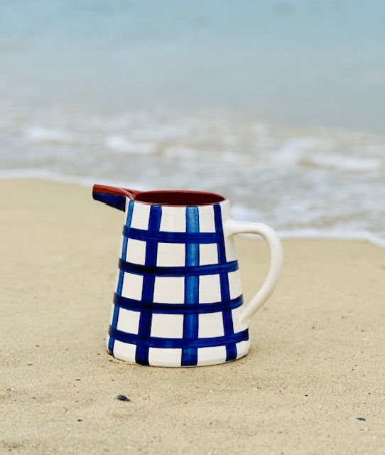 Carafe artisanale à carreaux Bleu marine - Casa Cubista
