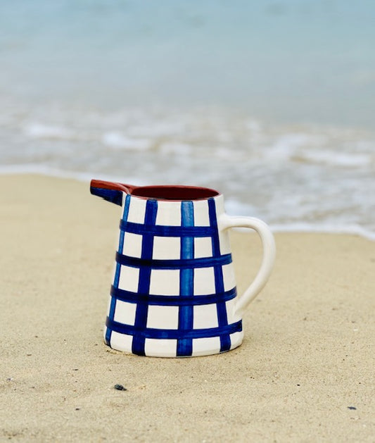 Carafe artisanale à carreaux Bleu marine - Casa Cubista