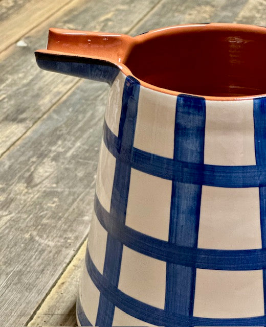 Carafe artisanale à carreaux Bleu marine - Casa Cubista