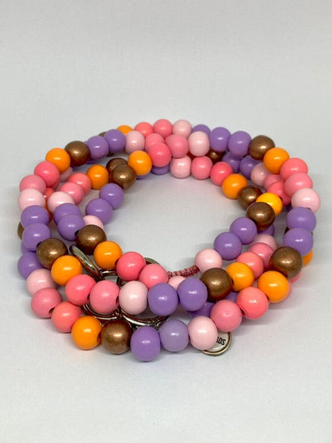 Chaîne de téléphone en perles de bois multicolore - Colombie