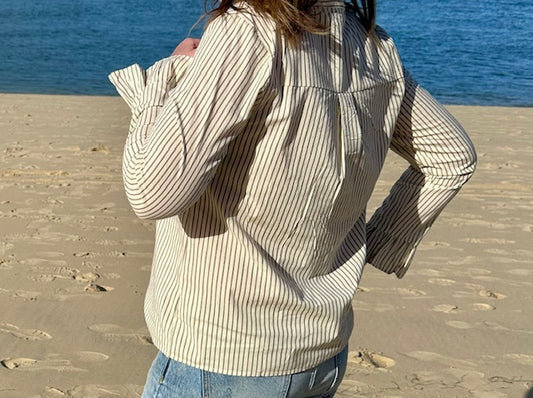 Chemise rayée chic Effortless - Écru