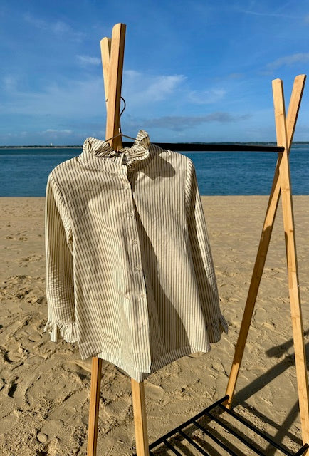 Chemise rayée chic Effortless - Écru