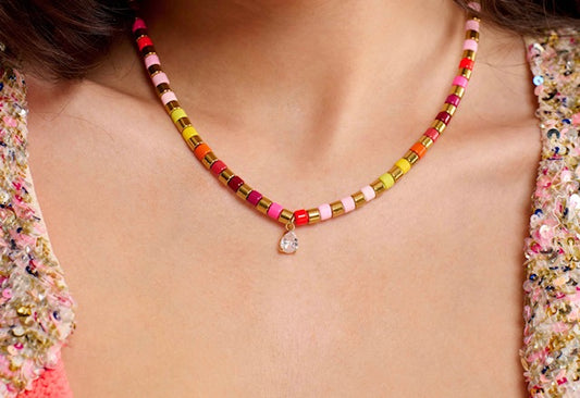 Collier jaune & doré à l’or fin - Hipanema