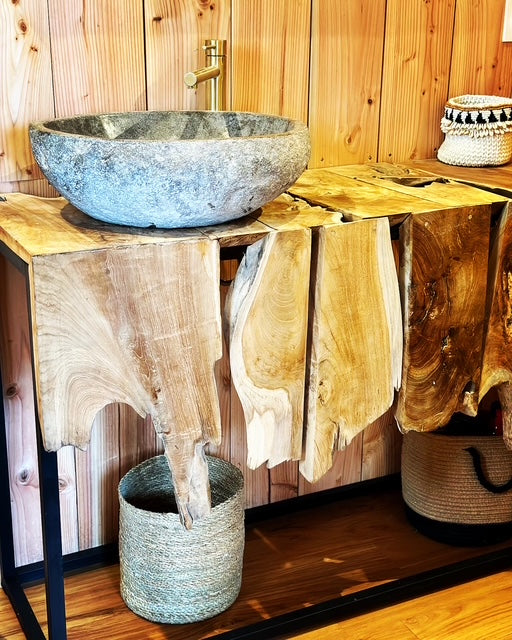 Console / Meuble Vasque en Teck recyclé - Indonésie