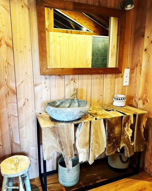 Console / Meuble Vasque en Teck recyclé - Indonésie