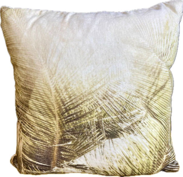 Coussin en velours feuillages