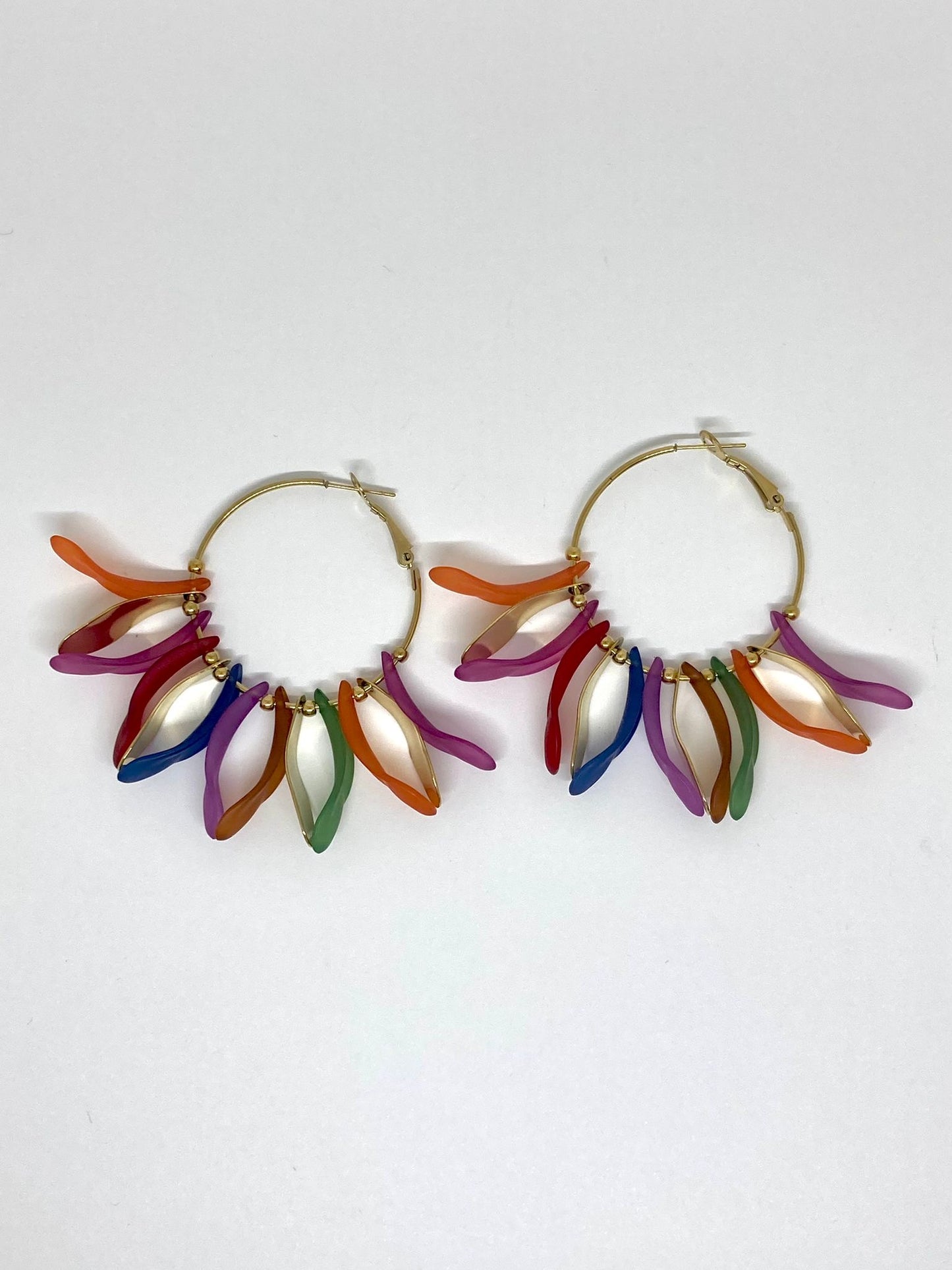 Créoles et pétales colorés