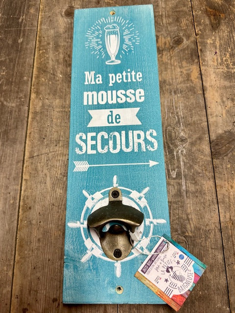 Décapsuleur mural bleu Ma petite mousse de secours - La petite baigneuse