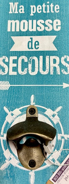 Décapsuleur mural bleu Ma petite mousse de secours - La petite baigneuse