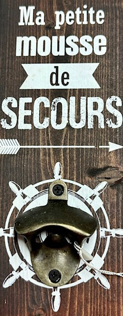 Décapsuleur mural brun Ma petite mousse de secours - La petite baigneuse