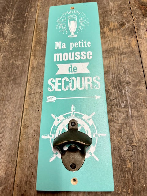 Décapsuleur mural bleu lagon Ma petite mousse de secours - La petite baigneuse