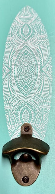 Décapsuleur mural bleu lagon Poisson - La petite baigneuse