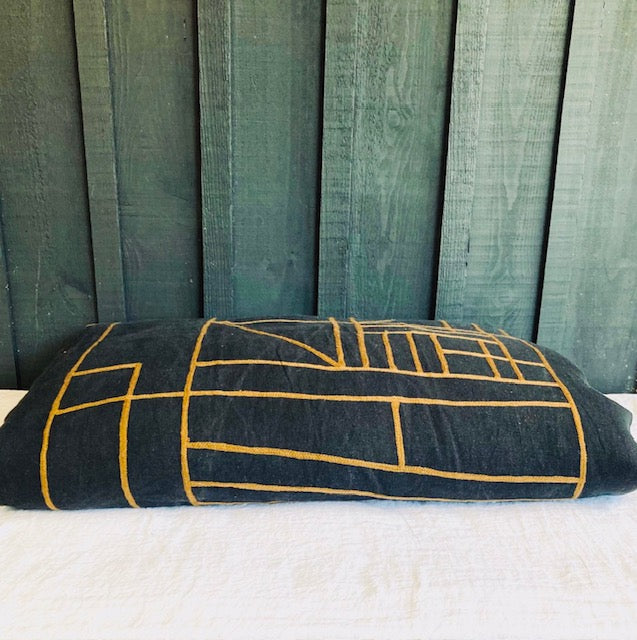 Édredon en lin - Motif ethnique brodé