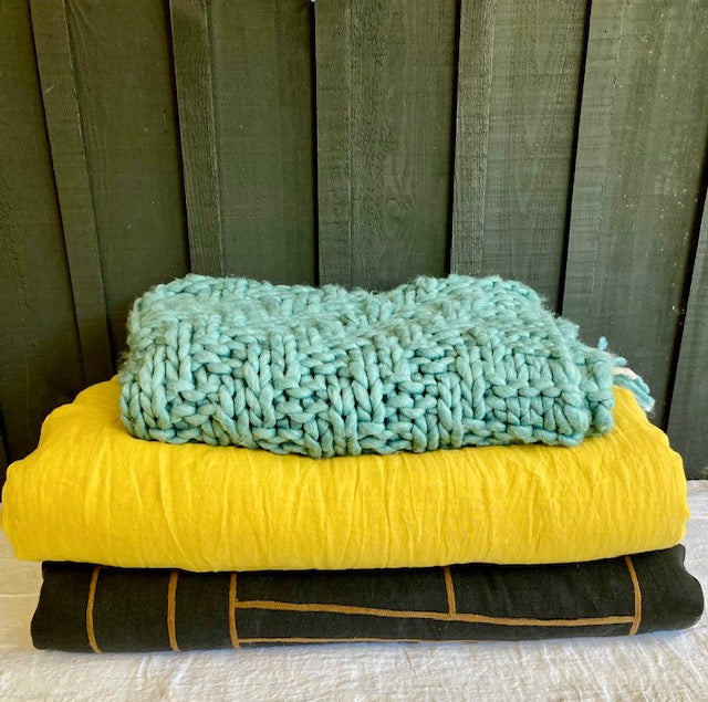 Édredon en lin - Jaune tournesol