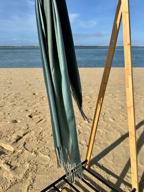 Étole 100% cachemire Vert d’eau Tie &  Dye - Thaïlande