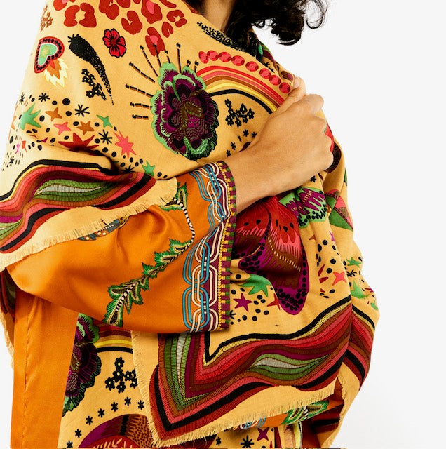 Étole Crazy world beige - Wild