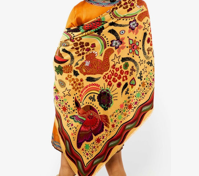 Étole Crazy world beige - Wild