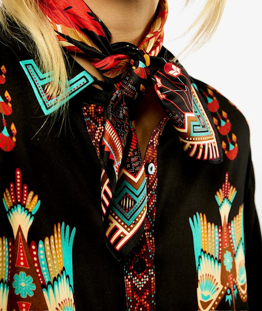 Mini foulard Western noir - Wild