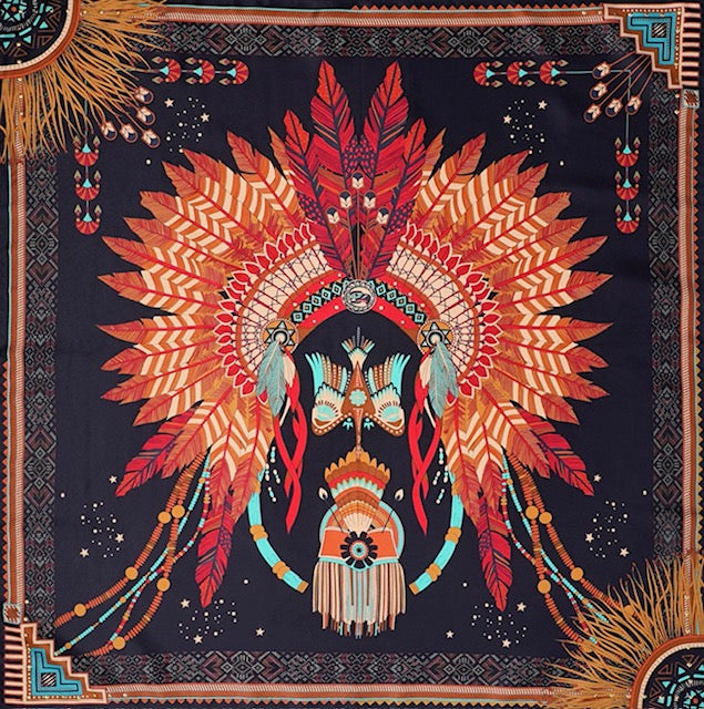 Mini foulard Western noir - Wild