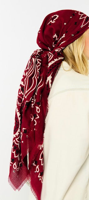 Étole Paisley bordeaux - Wild