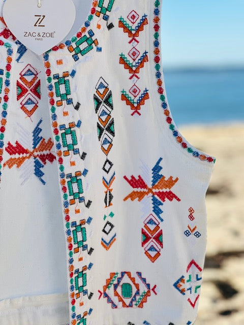 Gilet brodé recto verso