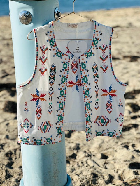 Gilet brodé recto verso