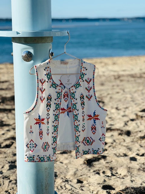 Gilet brodé recto verso