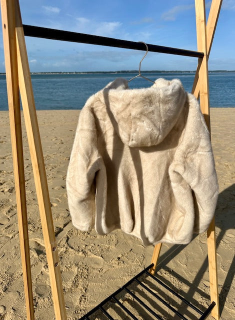 Manteau fausse fourrure - Écru