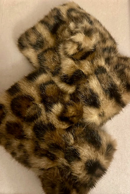 Mitaines en fausse fourrure Léopard