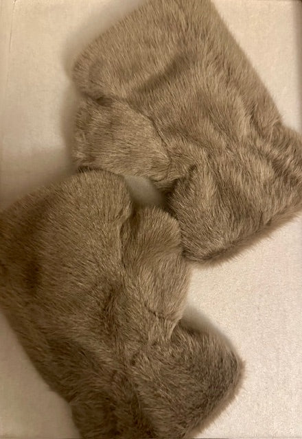 Mitaines en fausse fourrure Taupe