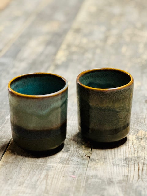 Mug artisanal en céramique  - Dégradé de vert