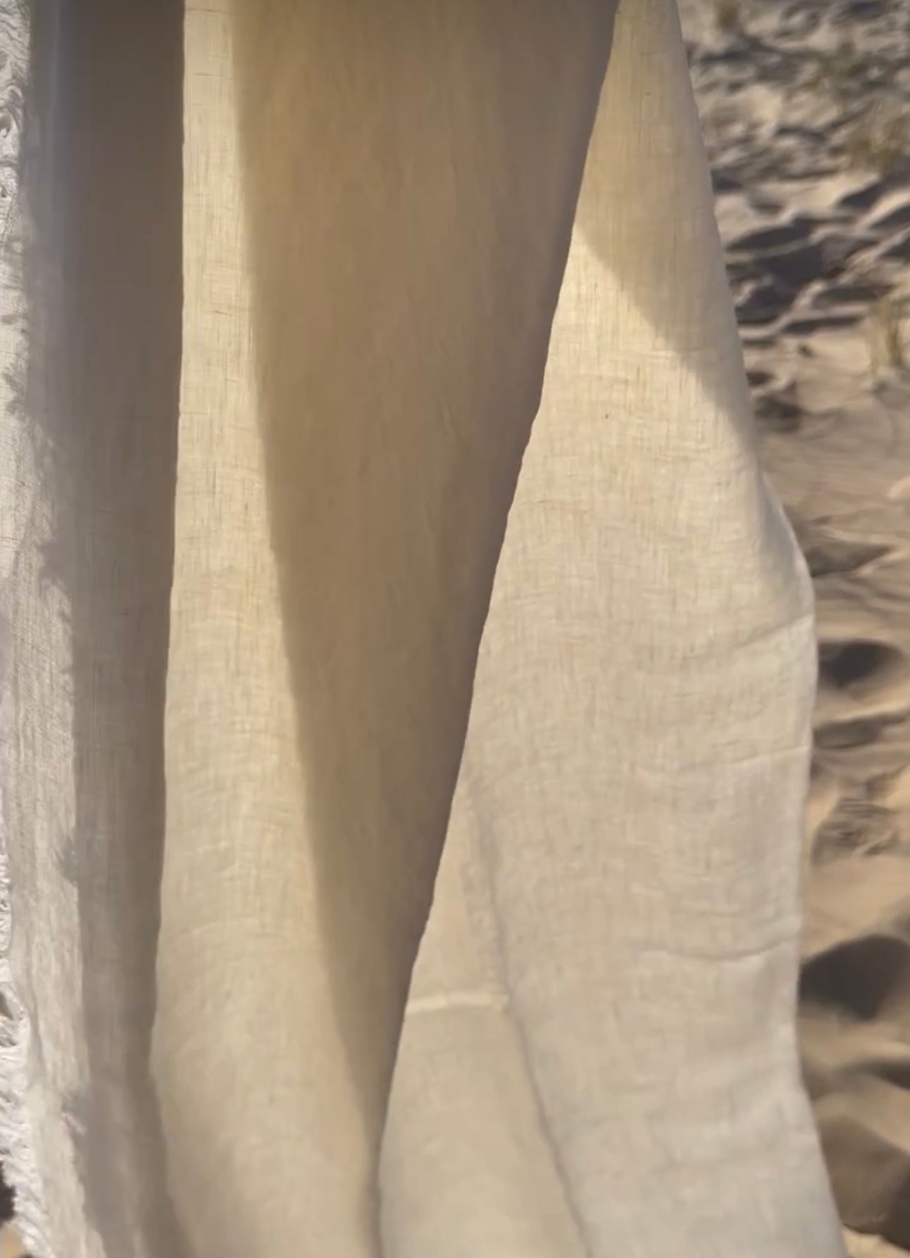 Nappe en lin lavé, finitions frangées