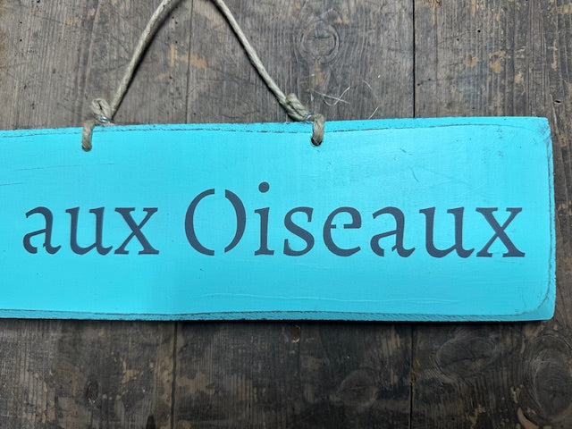 Panneau artisanal «L’île aux oiseaux» - Turquoise